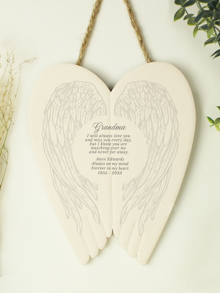 Personalised In Loving Memory Ceramic White Wings by PMC - Image 2 of 3 Personalised In Loving Memory Ceramic White Wings by PMC - Image 2 of 3