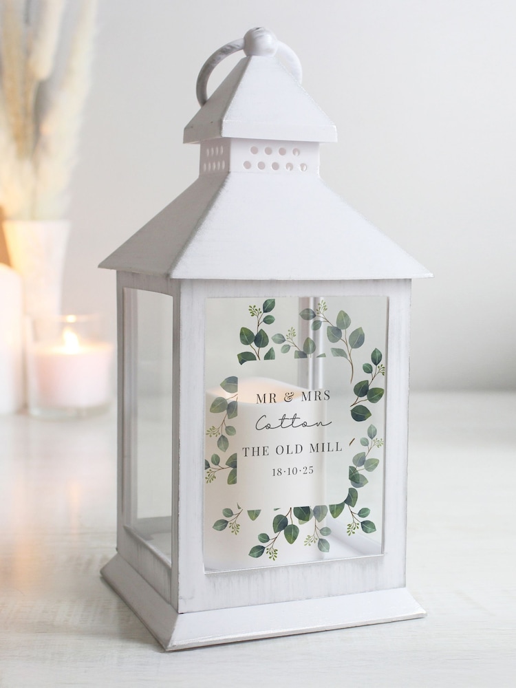 Personalised Botanical Wedding Lantern by PMC - Image 1 of 3