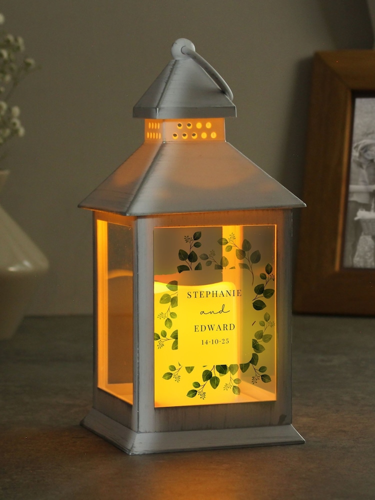 Personalised Botanical Wedding Lantern by PMC - Image 2 of 3
