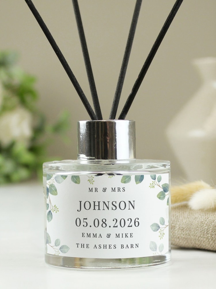 Natural Personalised Botanical Wedding Reed Diffuser by PMC - Image 1 of 2