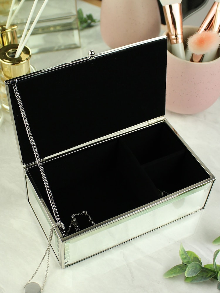 Natural Personalised Floral Mirrored Jewellery Box by PMC - Image 4 of 4