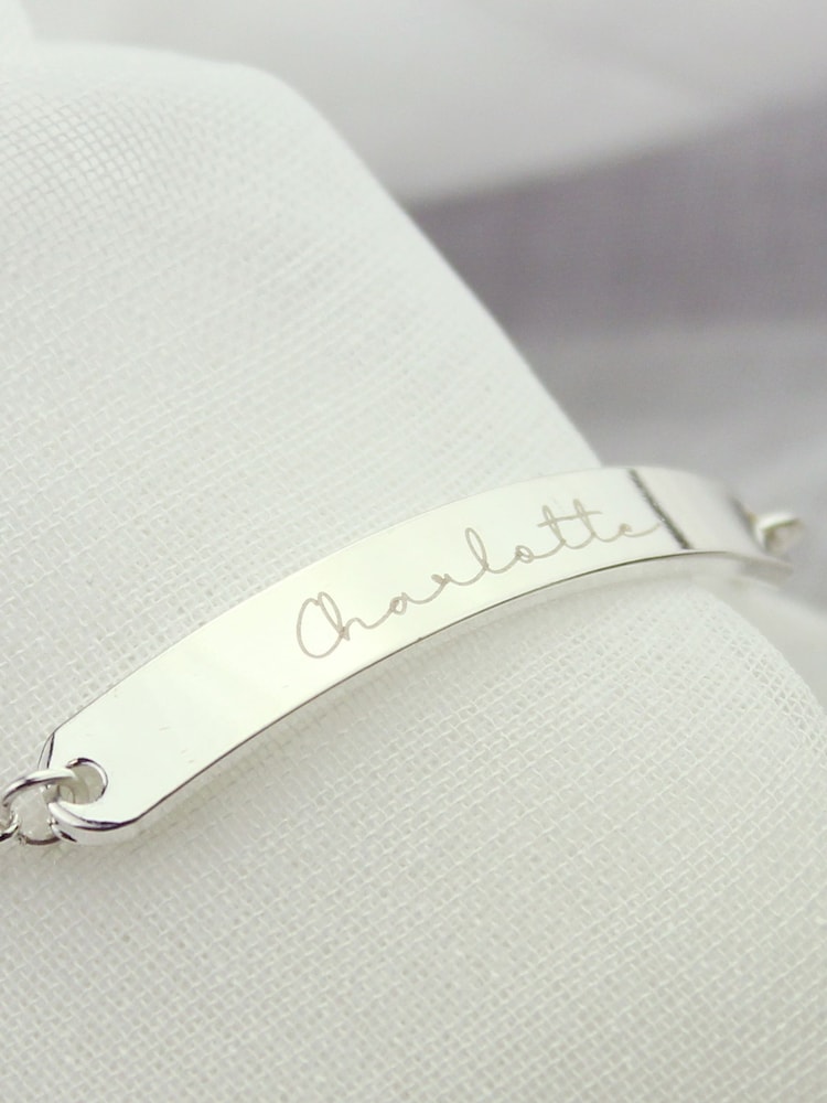 Silver Tone Personalised ID Bracelet By PMC - Image 2 of 3