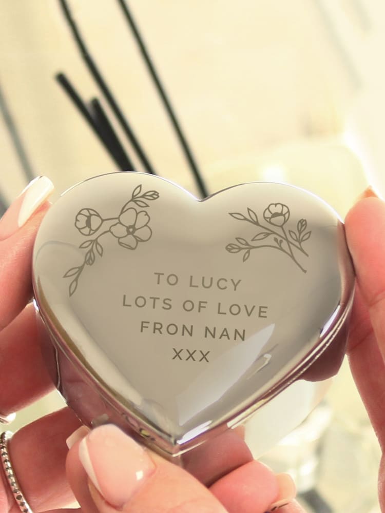 PMC Personalised Floral Heart Trinket Box - Image 2 of 3