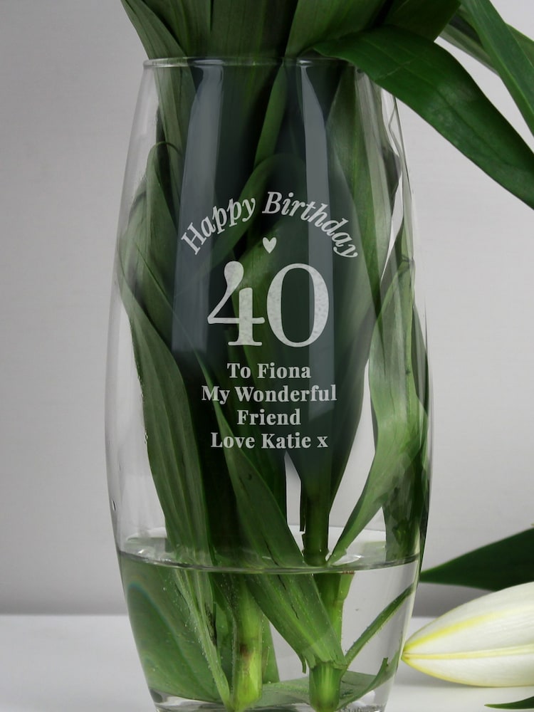 Natural Personalised Happy Birthday Bullet Vase by PMC - Image 4 of 4