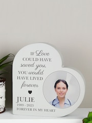 Natural Personalised Memorial Photo Upload Heart Ornament by PMC - Image 1 of 3