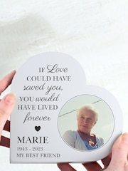 Natural Personalised Memorial Photo Upload Heart Ornament by PMC - Image 2 of 3