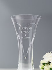 Personalised Hand Cut Diamante Heart Large Vase by PMC - Image 2 of 3