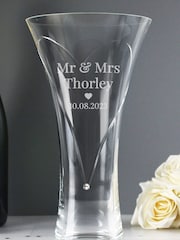 Personalised Hand Cut Diamante Heart Large Vase by PMC - Image 3 of 3