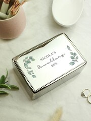 Personalised Botanical Rectangular Jewellery Box by PMC - Image 1 of 3