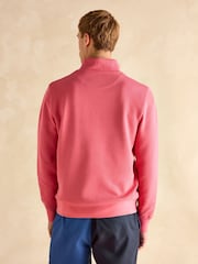 Joules Alistair Pink Quarter Zip Cotton Sweatshirt - Image 2 of 7