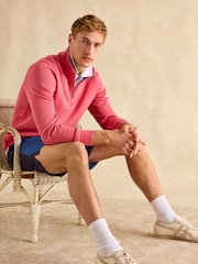 Joules Alistair Pink Quarter Zip Cotton Sweatshirt - Image 3 of 7
