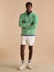 Joules Jenkins Mint Green Brushed Cotton Quarter Zip Sweatshirt - Image 5 of 9