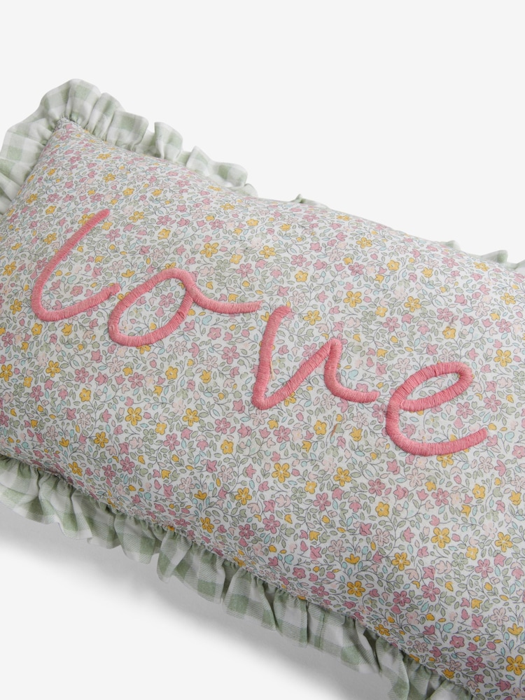 Jojo Maman Bébé Ditsy Love Frill Cushion - Изображение 6 из 6