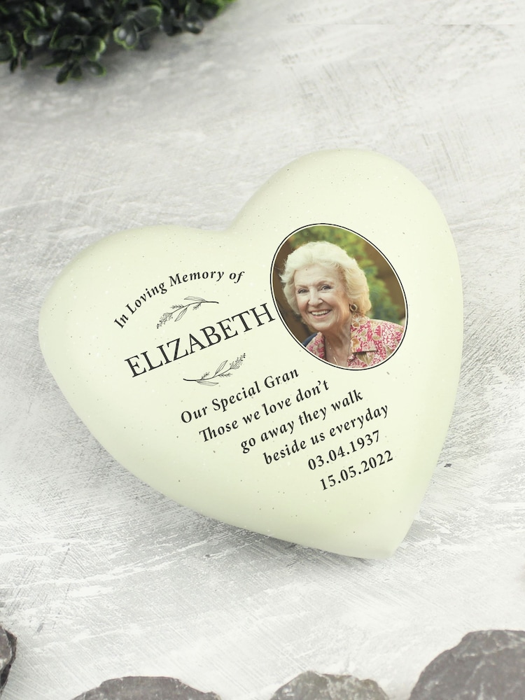 Natural Personalised In Loving Memory Photo Upload Memorial Resin Heart by PMC - Image 2 of 3