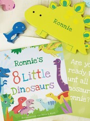 Yellow Personalised Dinosaur Book & Stacking Toy Set by PMC - Image 1 of 5