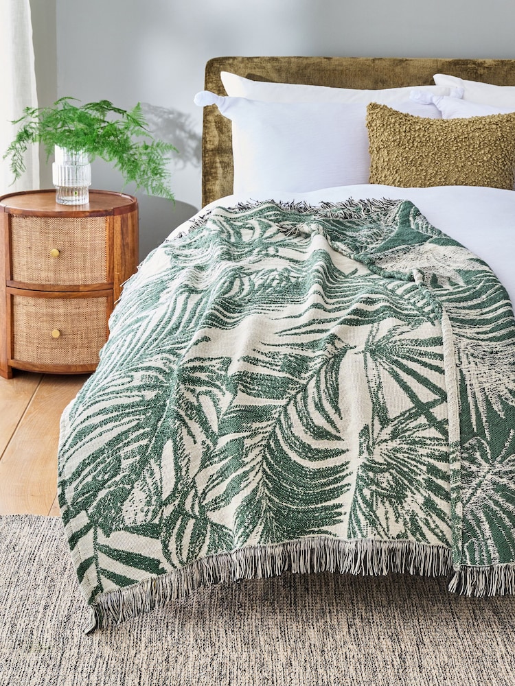 Multi Jacquard Leaf Throw - Image 1 of 5