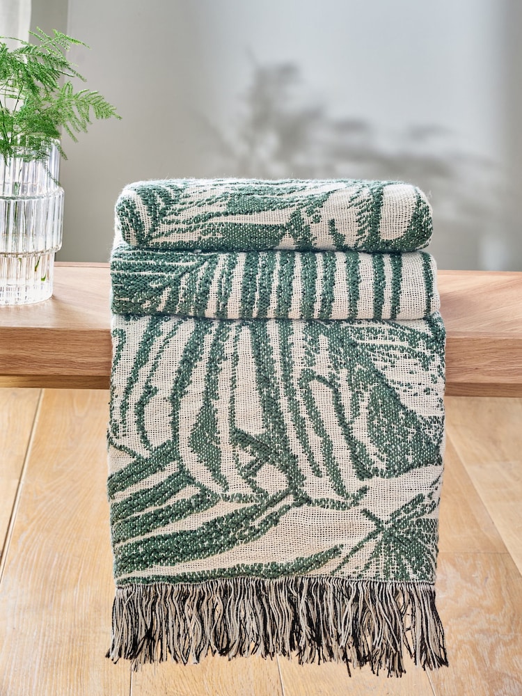 Multi Jacquard Leaf Throw - Image 2 of 5