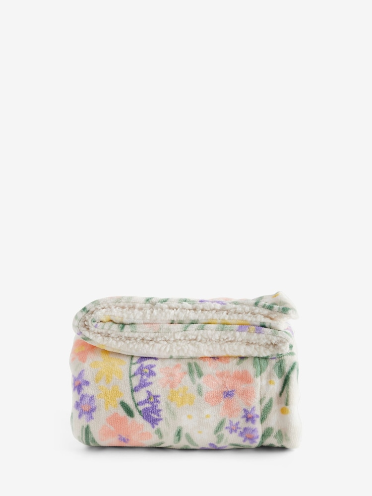Floral Sherpa Reverse Throw - Imagem 5 de 5