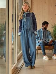 FatFace Jeanie Blue Denim Jumpsuit - Image 1 of 2