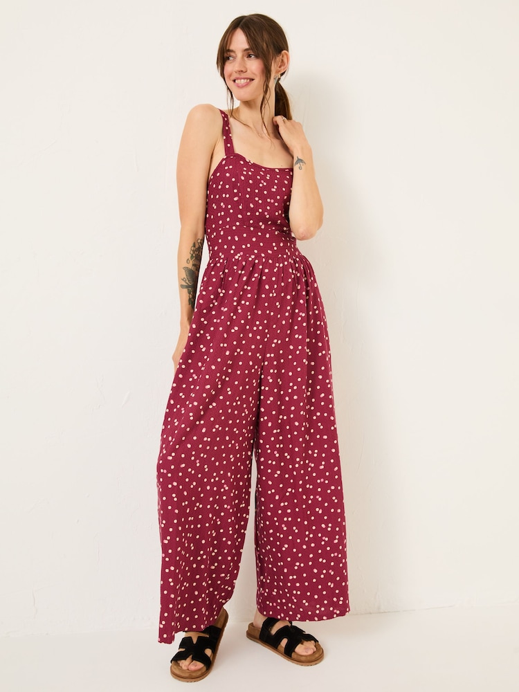 FatFace Burgundy Red Ruby Jumpsuit - Image 1 of 5