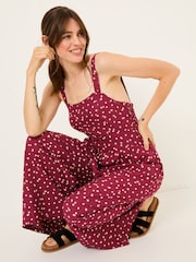 FatFace Burgundy Red Ruby Jumpsuit - Image 3 of 5