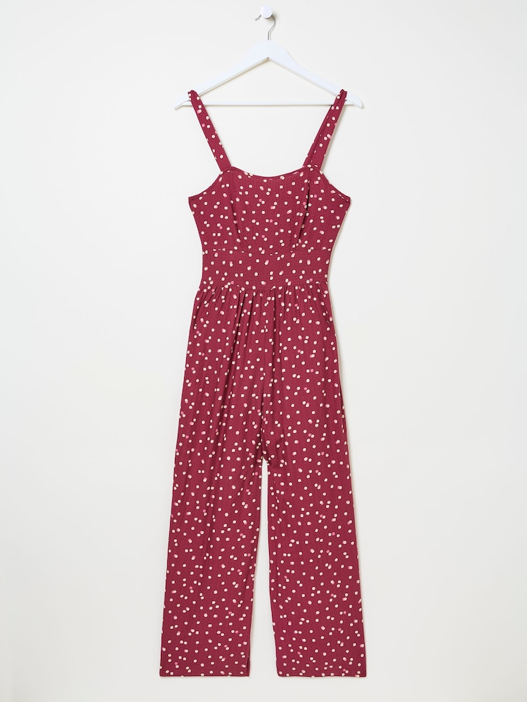 FatFace Burgundy Red Ruby Jumpsuit - Image 5 of 5