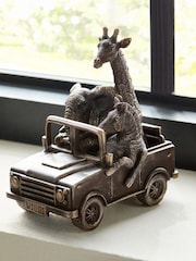 Bronze Safari Animals In Truck Ornament - Image 2 of 6