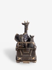 Bronze Safari Animals In Truck Ornament - Image 4 of 6