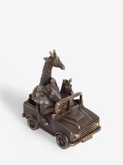 Bronze Safari Animals In Truck Ornament - Image 5 of 6