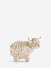 Cream/Gold Hamish the Highland Cow Ornament - Image 1 of 3