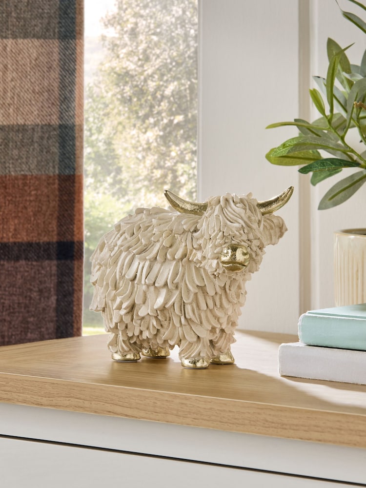 Cream/Gold Hamish the Highland Cow Ornament - Image 1 of 3