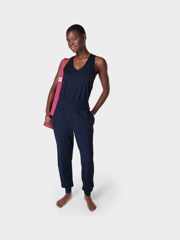 Sweaty Betty Blue Gaia Performance Yoga Jumpsuit - Image 1 of 5
