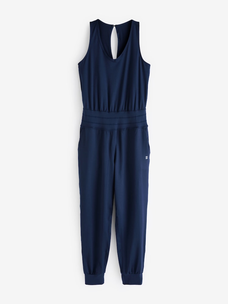 Sweaty Betty Blue Gaia Performance Yoga Jumpsuit - Image 5 of 5