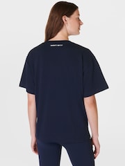 Sweaty Betty Blue 100% Organic Cotton Find Your Power T-Shirt - Image 3 of 7