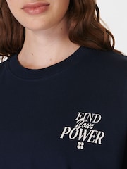 Sweaty Betty Blue 100% Organic Cotton Find Your Power T-Shirt - Image 5 of 7