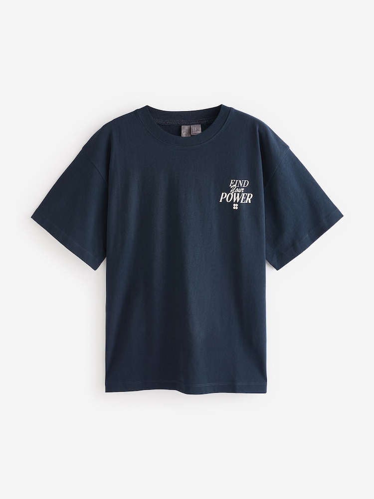 Sweaty Betty Blue 100% Organic Cotton Find Your Power T-Shirt - Image 7 of 7