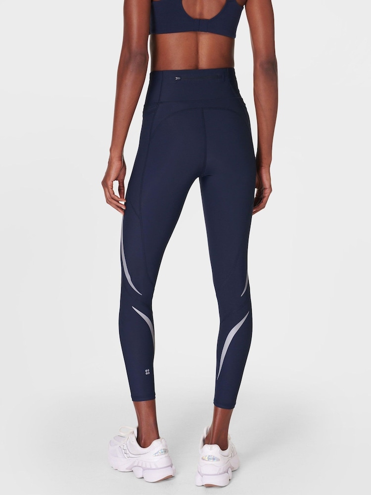 Sweaty Betty Blue Zero Gravity 7/8 Illuminate Run Tights - Image 2 of 9