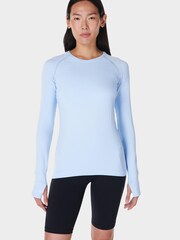 Sweaty Betty Blue Athlete Seamless Workout Long Sleeve Top - Image 1 of 7