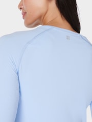 Sweaty Betty Blue Athlete Seamless Workout Long Sleeve Top - Image 6 of 7