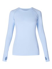 Sweaty Betty Blue Athlete Seamless Workout Long Sleeve Top - Image 7 of 7