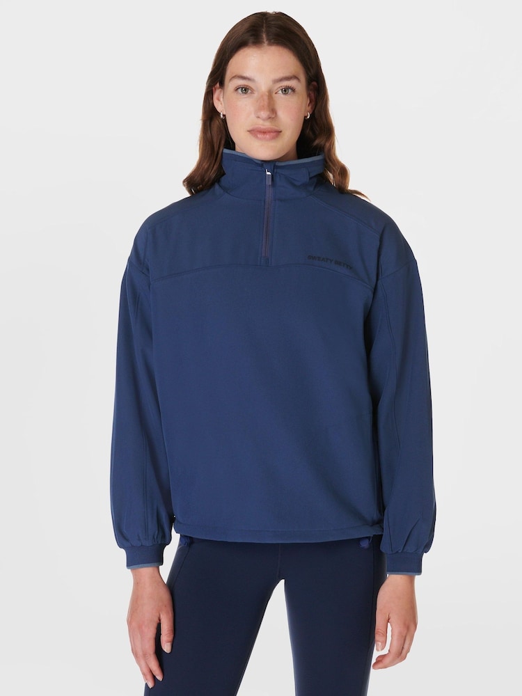 Sweaty Betty Blue Warm Up Performance Lined Half Zip Fleece - Image 1 of 8