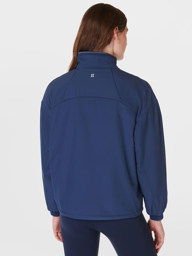 Sweaty Betty Blue Warm Up Performance Lined Half Zip Fleece - Image 2 of 8
