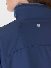 Sweaty Betty Blue Warm Up Performance Lined Half Zip Fleece - Image 6 of 8