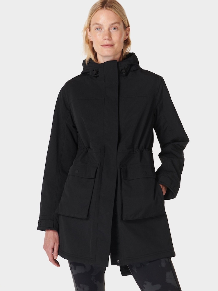 Sweaty Betty Black Winter Stride Waterproof Parka - Image 1 of 10