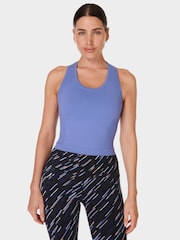 Sweaty Betty Blue Athlete Crop Seamless Workout Tank Top - Image 1 of 4