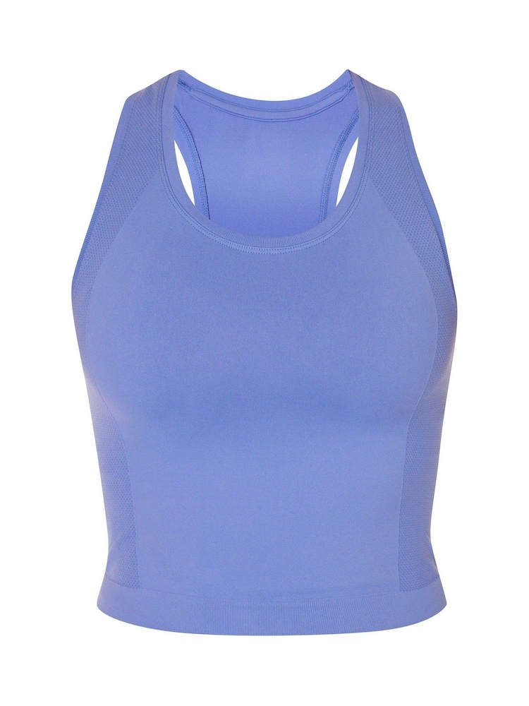 Sweaty Betty Blue Athlete Crop Seamless Workout Tank Top - Image 4 of 4