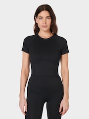 Sweaty Betty Black All Day Cropped T-Shirt - Image 1 of 6