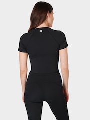 Sweaty Betty Black All Day Cropped T-Shirt - Image 2 of 6