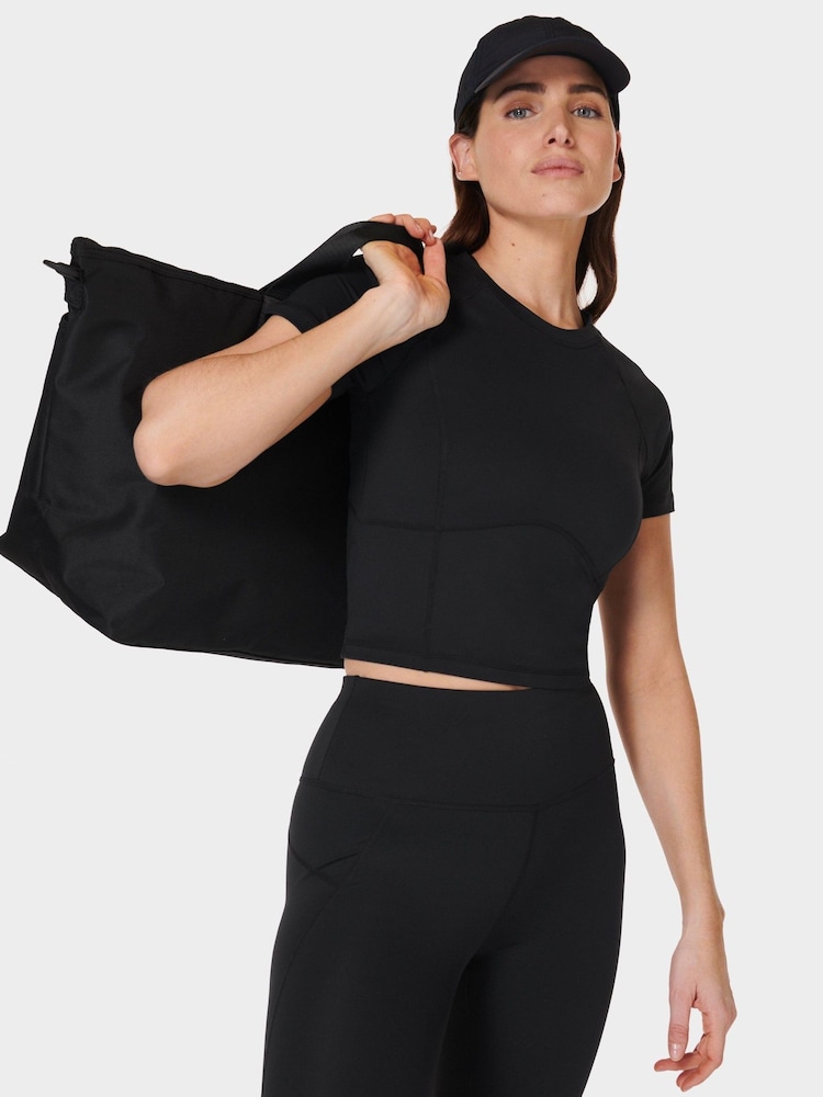 Sweaty Betty Black All Day Cropped T-Shirt - Image 2 of 4