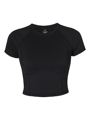 Sweaty Betty Black All Day Cropped T-Shirt - Image 6 of 6